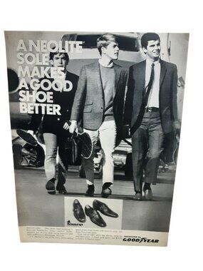 1969 Neolite Sole Print Ad Goodyear JCPenney Mens Shoes Fashion Tennis
